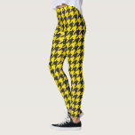 Legging Padrão de verificação de som preto-amarelo-preto-b<br><div class="desc">Leggings de padrão de verificação de som amarelo e preto</div>