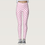 Legging Padrão de Verificação Rosa e Branco<br><div class="desc">Leggings de padrão verificadas a cor-de-rosa e branco</div>