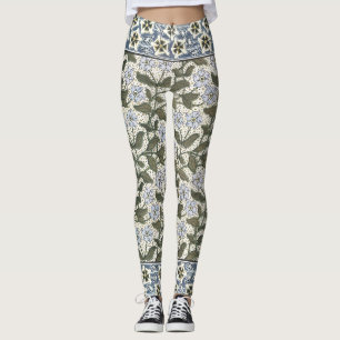 Legging Padrão de Vieira Azul do Periwinkle Vinca