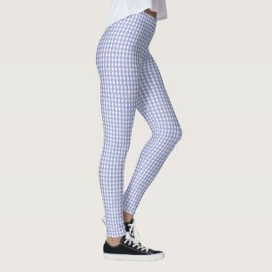 Legging Padrão de Xadrez de Gingham Lavanda