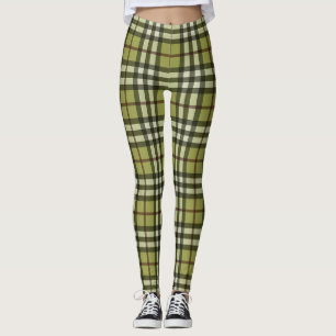 Legging Padrão de Xadrez de outono