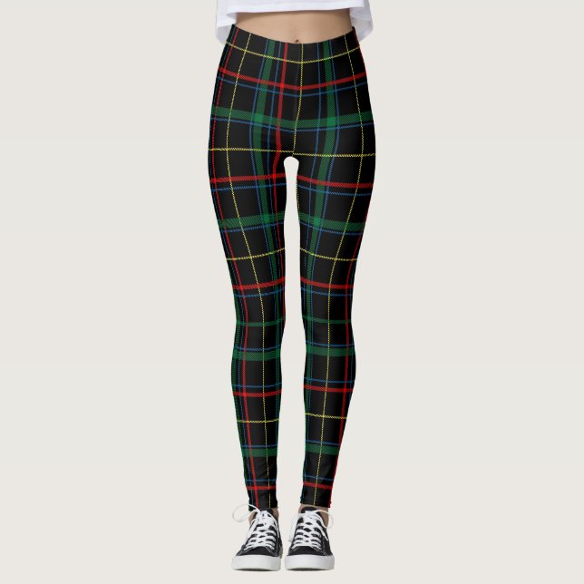 Legging Padrão de Xadrez de Tartan (Frente)