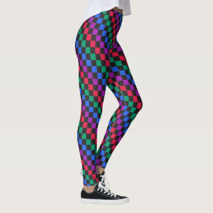 Legging Padrão de xadrez diagonal de doces preciosos