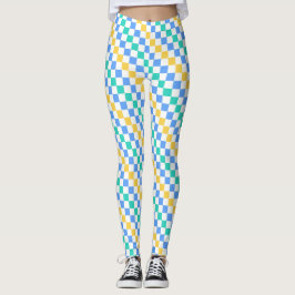Legging Padrão de xadrez diagonal para dia de praia