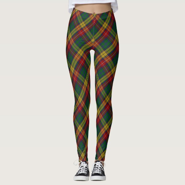 Legging Padrão de Xadrez do Buchanan Clan Tartan Menor (Frente)