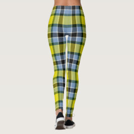 Legging Padrão de Xadrez do Tartan Azul e Amarelo moderno