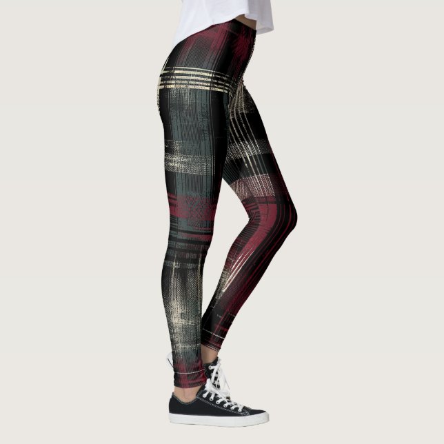 Legging Padrão de Xadrez Grunge do Alternativo Grungy bati (Direita)