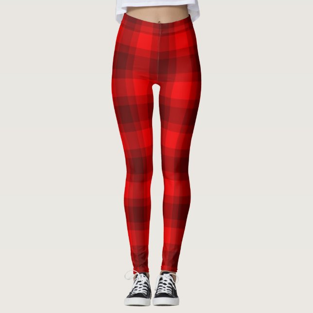 Legging Padrão de Xadrez Red Buffalo (Frente)
