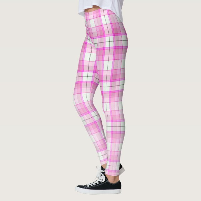 Legging Padrão de Xadrez rosa (Esquerda)