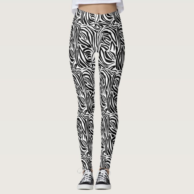Legging Padrão de zebra (Frente)