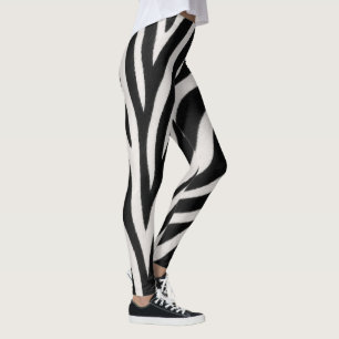 Legging Padrão de Zebra Atraente e Suave e Elegante