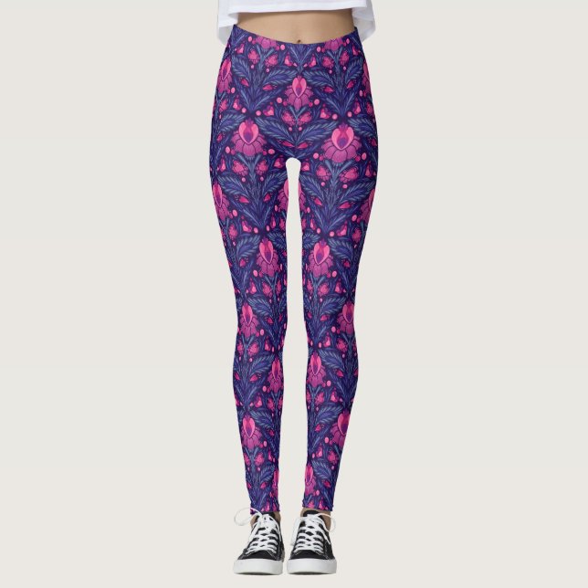 Legging Padrão decorativo com corações (Frente)
