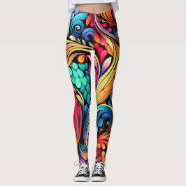 Legging Padrão decorativo de Paisley
