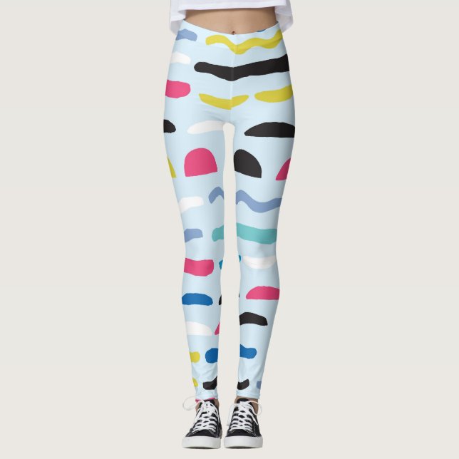 Legging Padrão Decorativo Geométrico Sem Costura abstrato. (Frente)