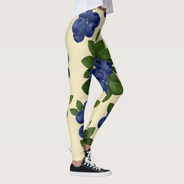 Legging Padrão denso de mirtilo sem costura (Direita)