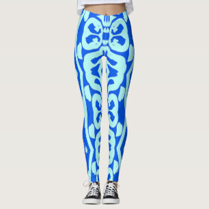 Legging Padrão descontínuo azul teal "Ratti_Creative_Arts"