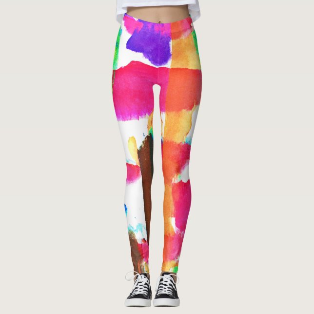 Legging Padrão dinâmico de Abstrato na arte (Frente)