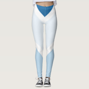 Legging Padrão Dinâmico de Stripe Azul