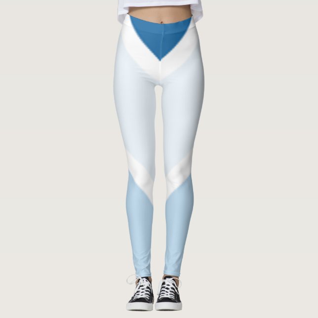 Legging Padrão Dinâmico de Stripe Azul (Frente)