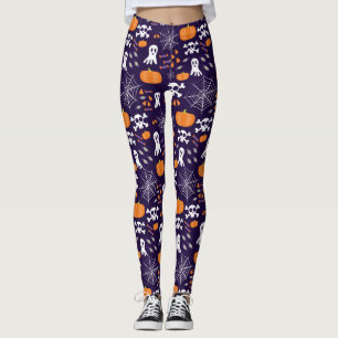 Legging Padrão Divertido de Halloween