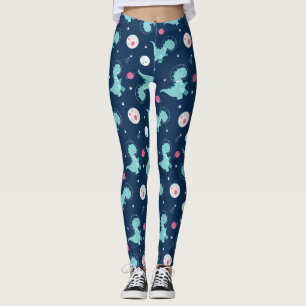 Legging Padrão do Astronauta do Dinossauro