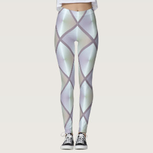 Legging Padrão do Azulejo Diamond Iridescente