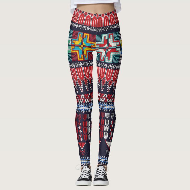Legging Padrão do bordado palestino Motif. (Frente)