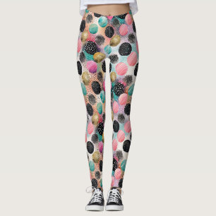 Legging Padrão do círculo abstrato - com brilho e manchas