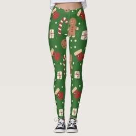 Legging Padrão do Homem de Pão de Natal
