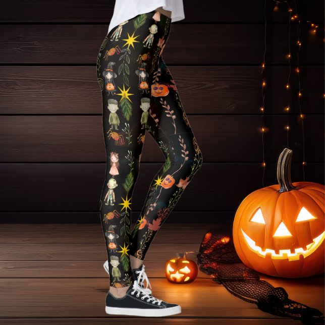 Legging Padrão do monstro do Dia das Bruxas (Cute Halloween Monster Pattern Leggings)