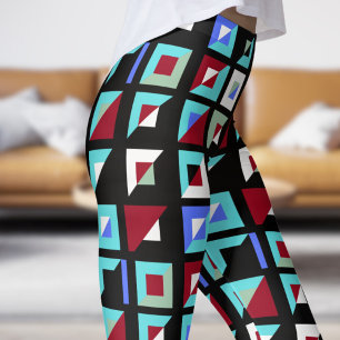 Legging Padrão do mosaico preto abstrato