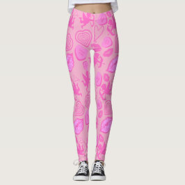 Legging Padrão do Namorados rosa
