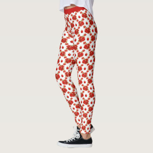 Legging Padrão do Pomegranato Vermelho de Fruta Vermelha
