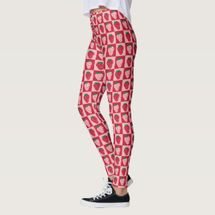 Legging Padrão do Quadro de Verificação de Morango Retroat