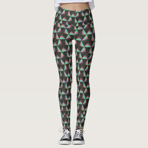 Legging Padrão do Triângulo Holográfico: Prismo futurístic