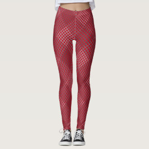 Legging Padrão do verificador Diagonal 2tn.b Vermelho BG