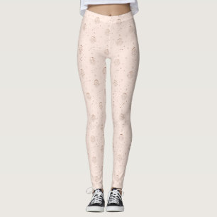 Legging Padrão do Zodíaco de Áries em Marrom e Borgonha