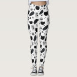 Legging Padrão dos ícones de Dia das Bruxas em Preto e Cin<br><div class="desc">Celebrar o Halloween com estas únicas leggings do Dia das Bruxas,  com ilustrações de gatos,  fantasmas,  ossos,  caixões e outros ícones.</div>
