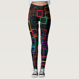 Legging Padrão dos quadrados de cores retrorreflectores nº