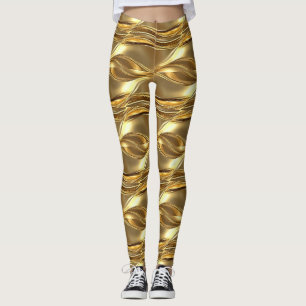 Legging Padrão dourado cativante