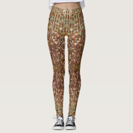 Legging Padrão Dourado de sequências âmbar espumante de co