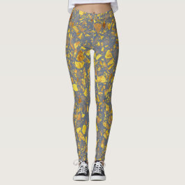 Legging Padrão Dourado moderno de Terrazzo