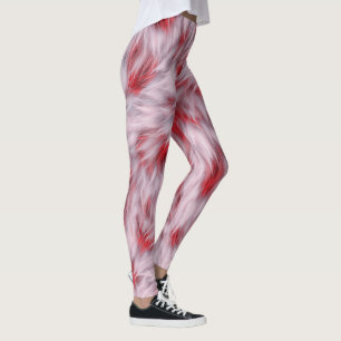 Legging Padrão Elegante de Abstrato Soft Fluffy Peles  