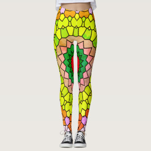 Legging Padrão Elegante multiforme azul brilhante