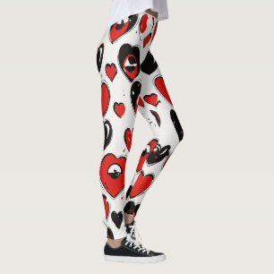 Legging "Padrão Emoji de Olhos Simples no Duro"