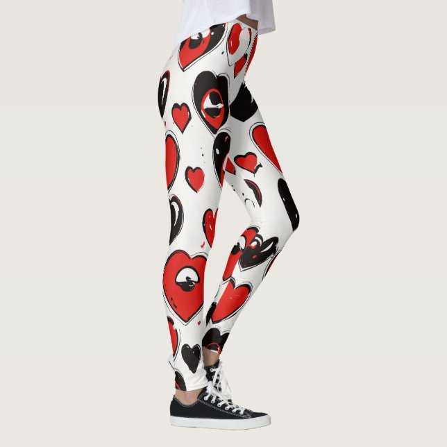 Legging "Padrão Emoji de Olhos Simples no Duro" (Direita)