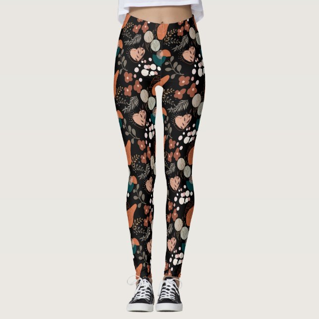 Legging Padrão estético BOHO A10 preto BG (Frente)