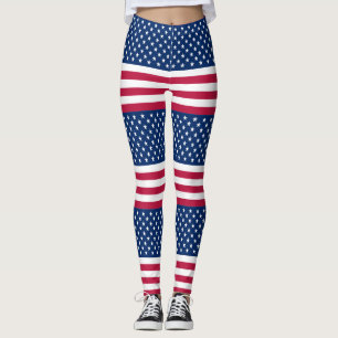 Legging Padrão estilizado da bandeira americana