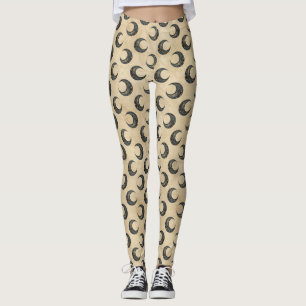 Legging Padrão Estrela Dourada da Lua Celestial Noturna (4