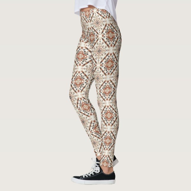 Legging Padrão Étnico Oriental Floral (Esquerda)